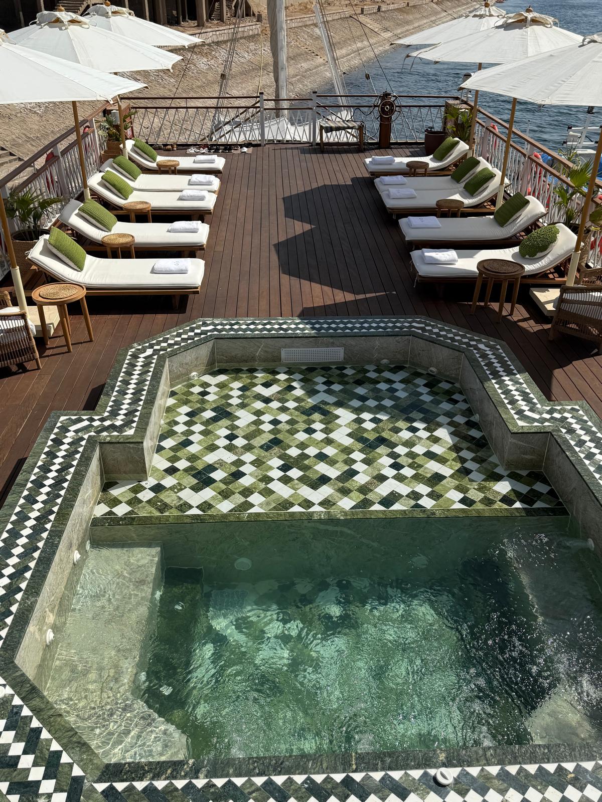 Gaia Dahabiya plunge pool and loungers