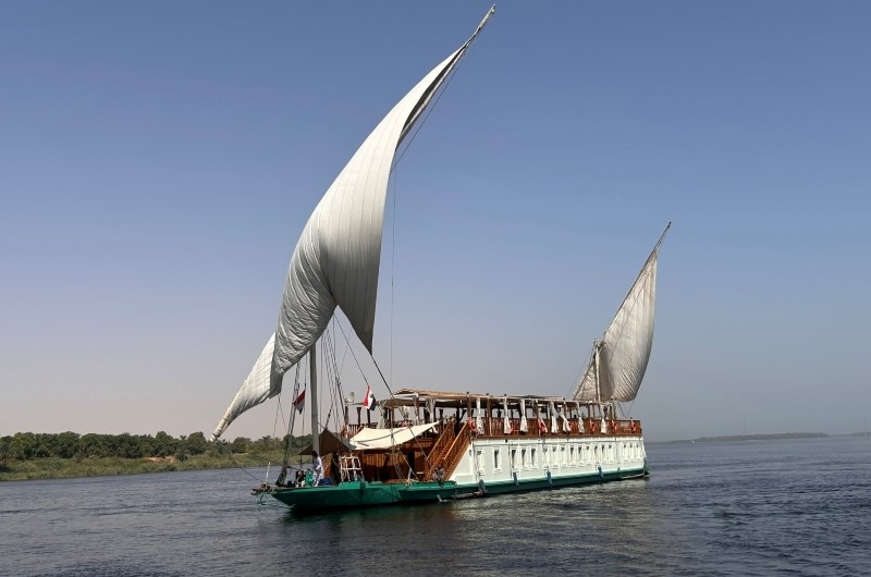 Queen Farida under sail aboard Queen Farida