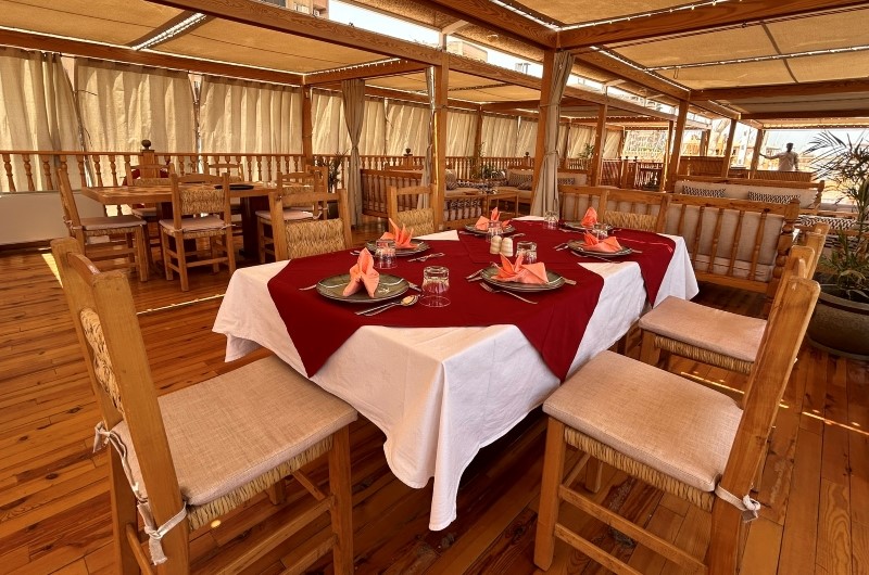 Open-air restaurant aboard Queen of Egypt