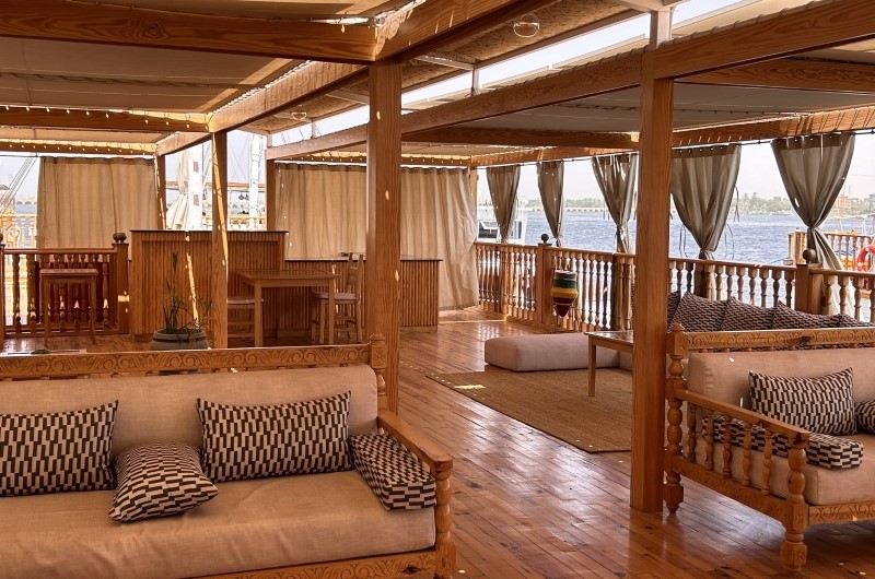 Spacious upper deck aboard Queen of Egypt