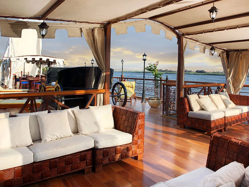 Sonesta Amirat shaded sun-deck sitting area
