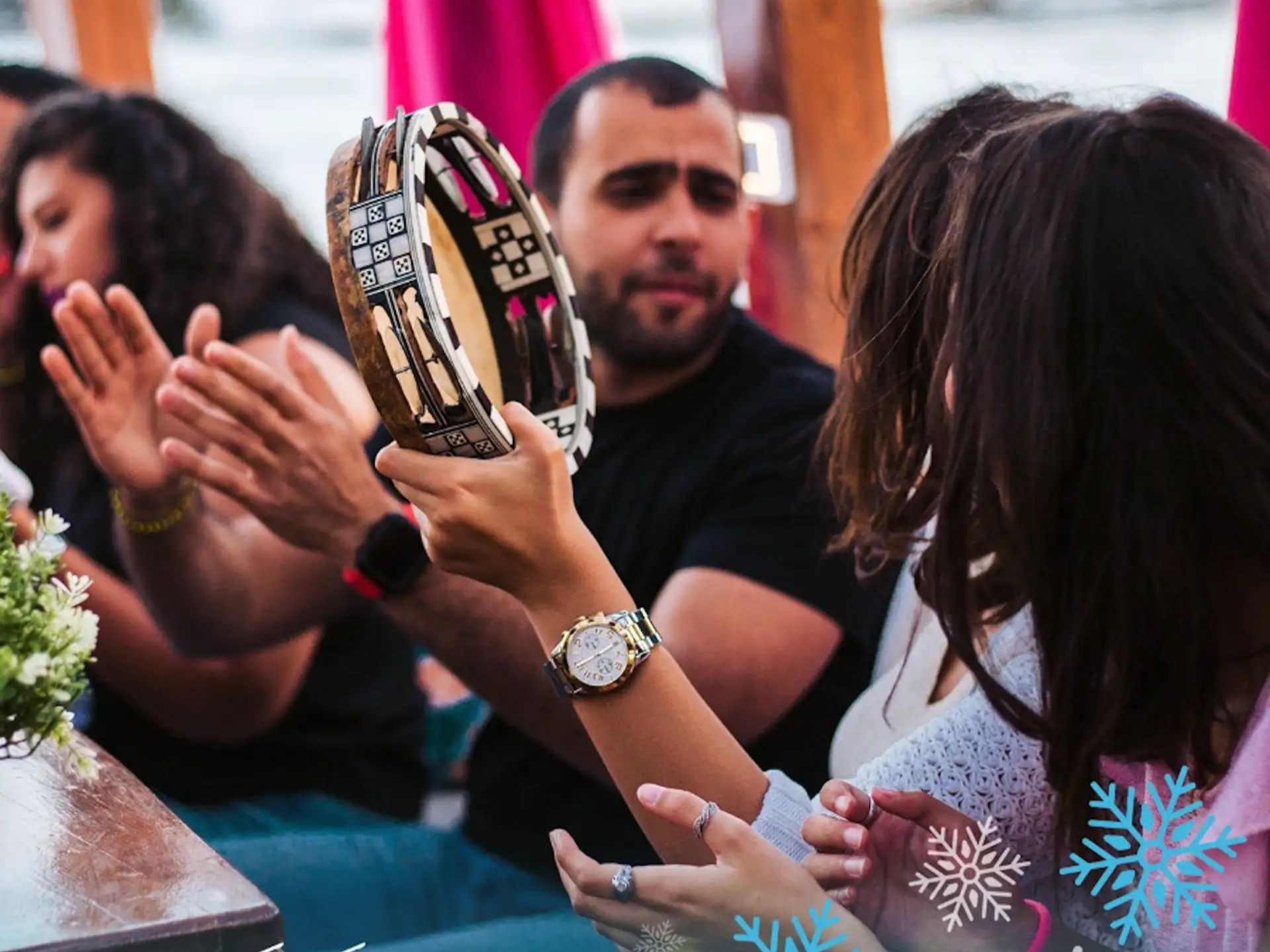 Guest enjoying music on the felucca