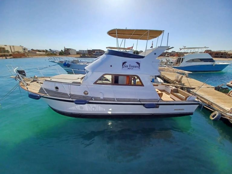 Docked yacht at marina