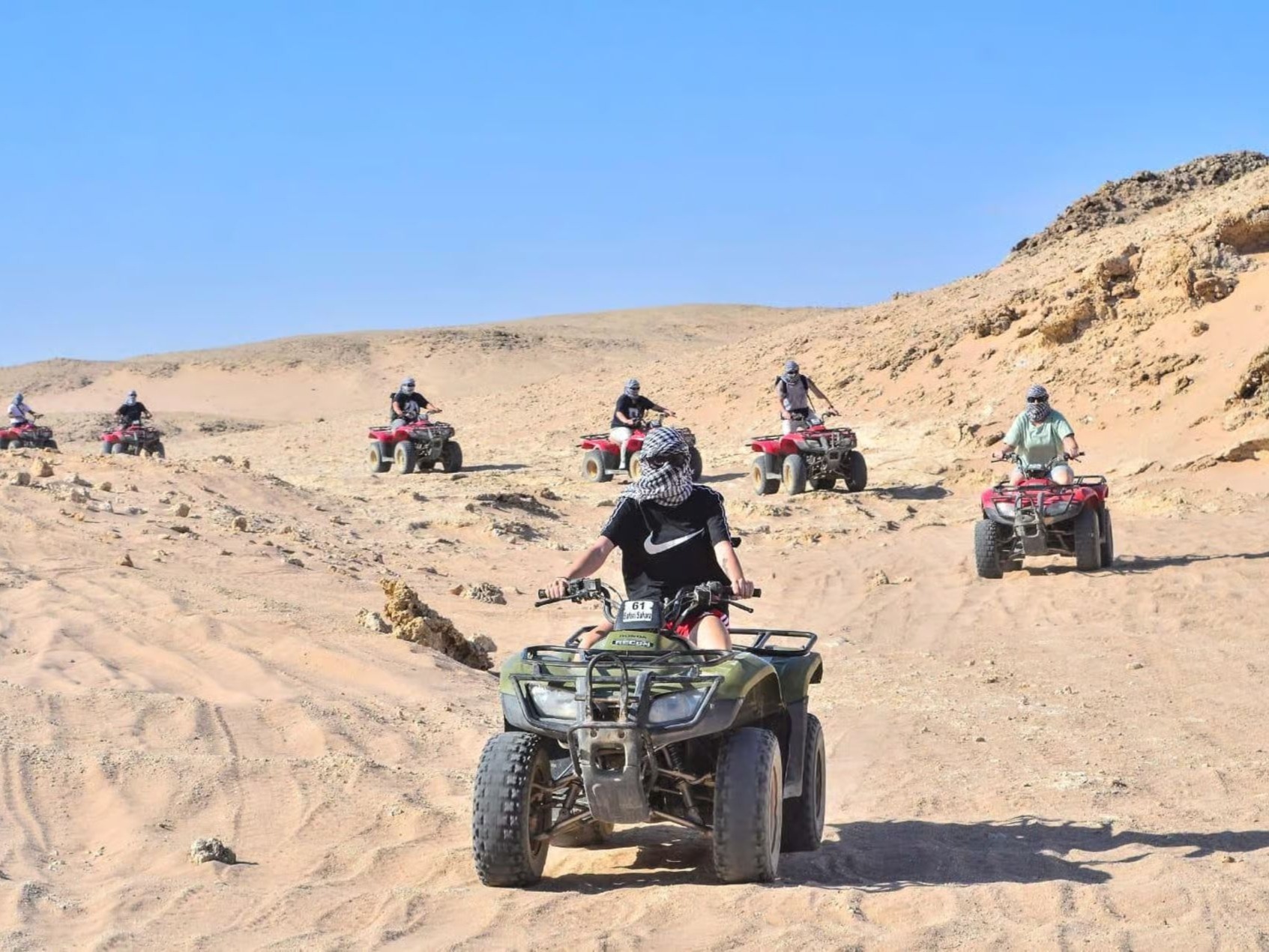 Quad biking in desert