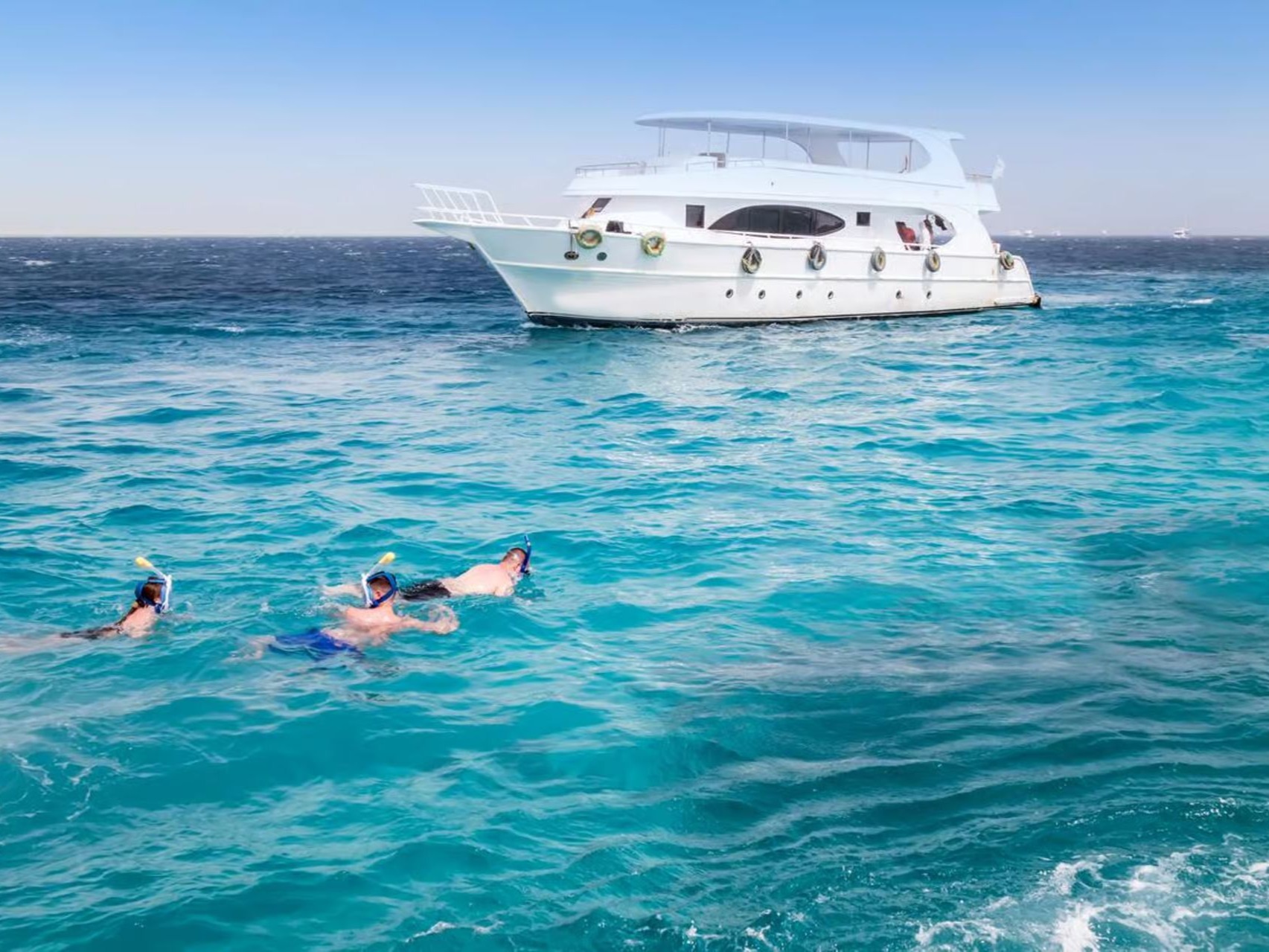 Luxury boat cruising in the Red Sea