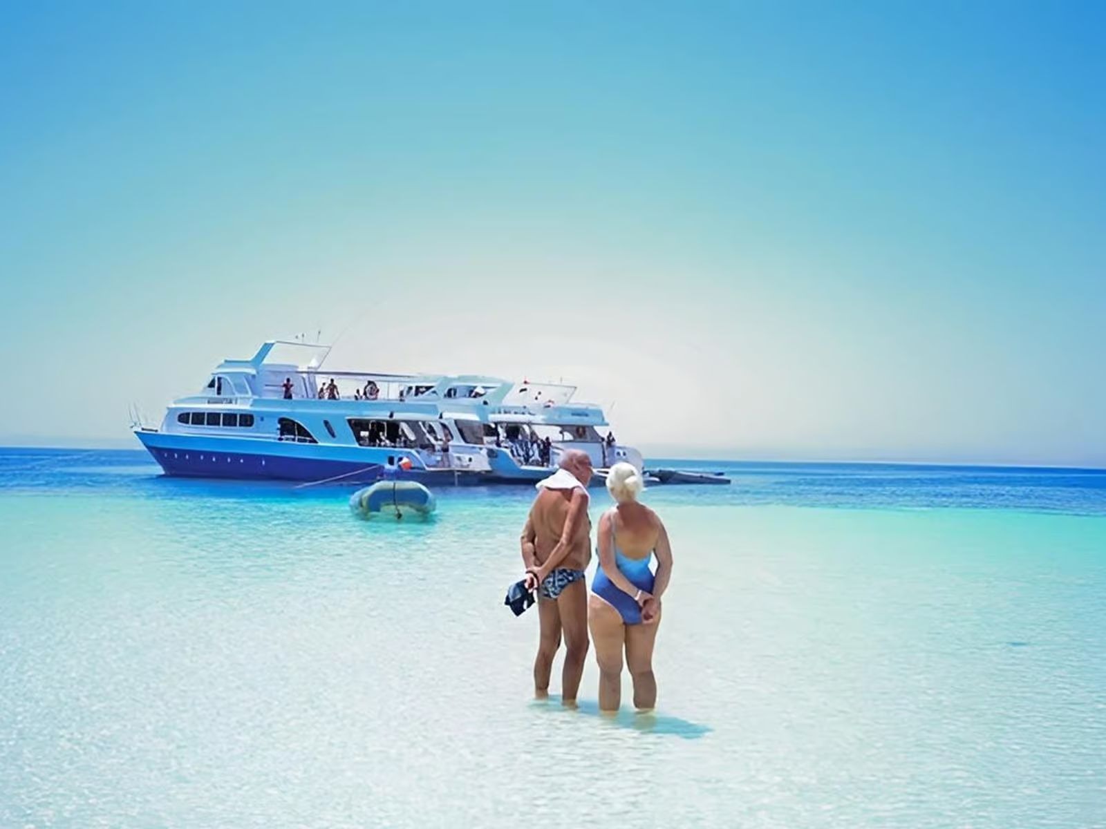 White sandy island beach in Hamata