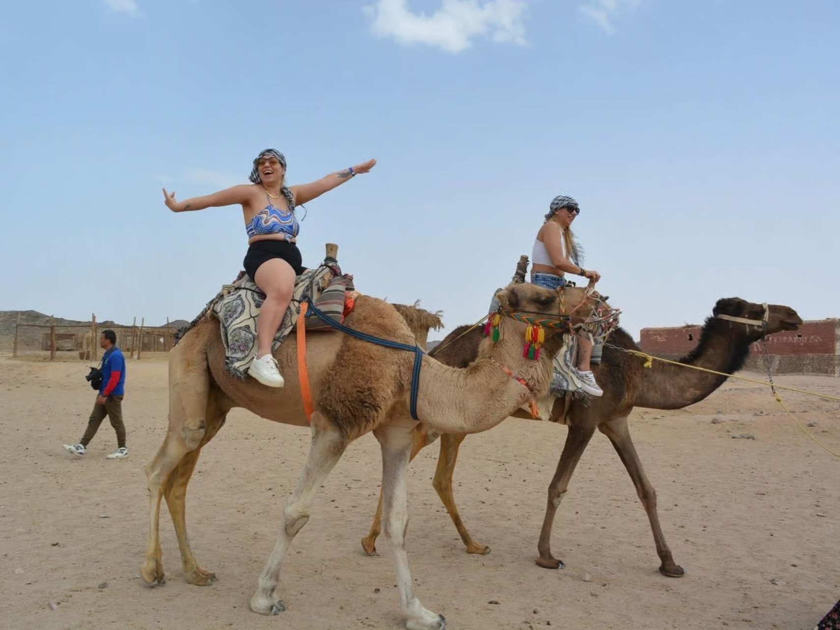 Camel ride with guide in the desert