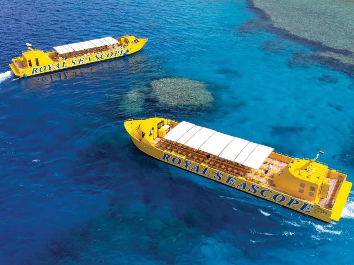 Aerial view of Seascope over coral reef