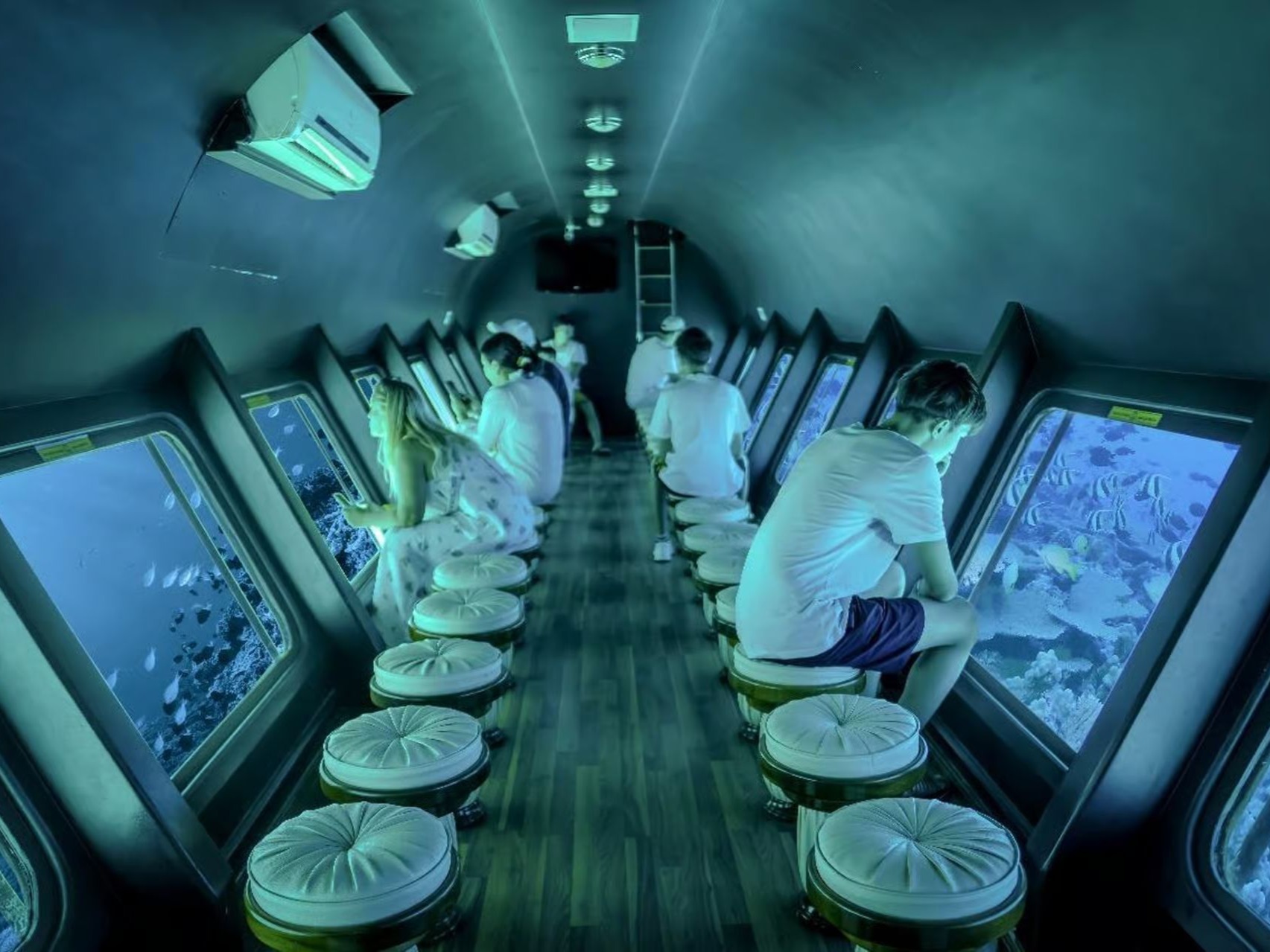 Inside underwater observation deck