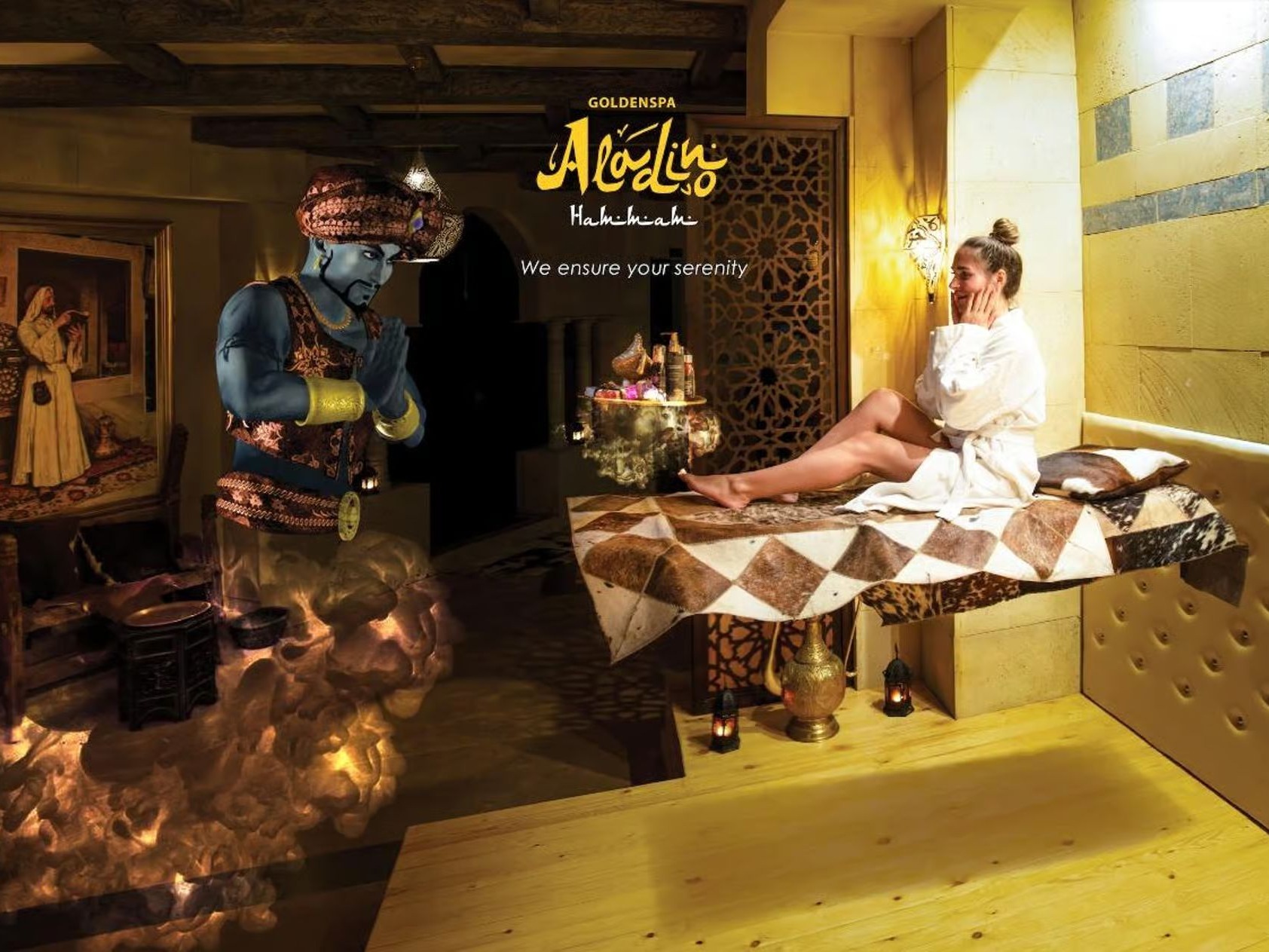 Aladino Hammam welcome area with traditional décor