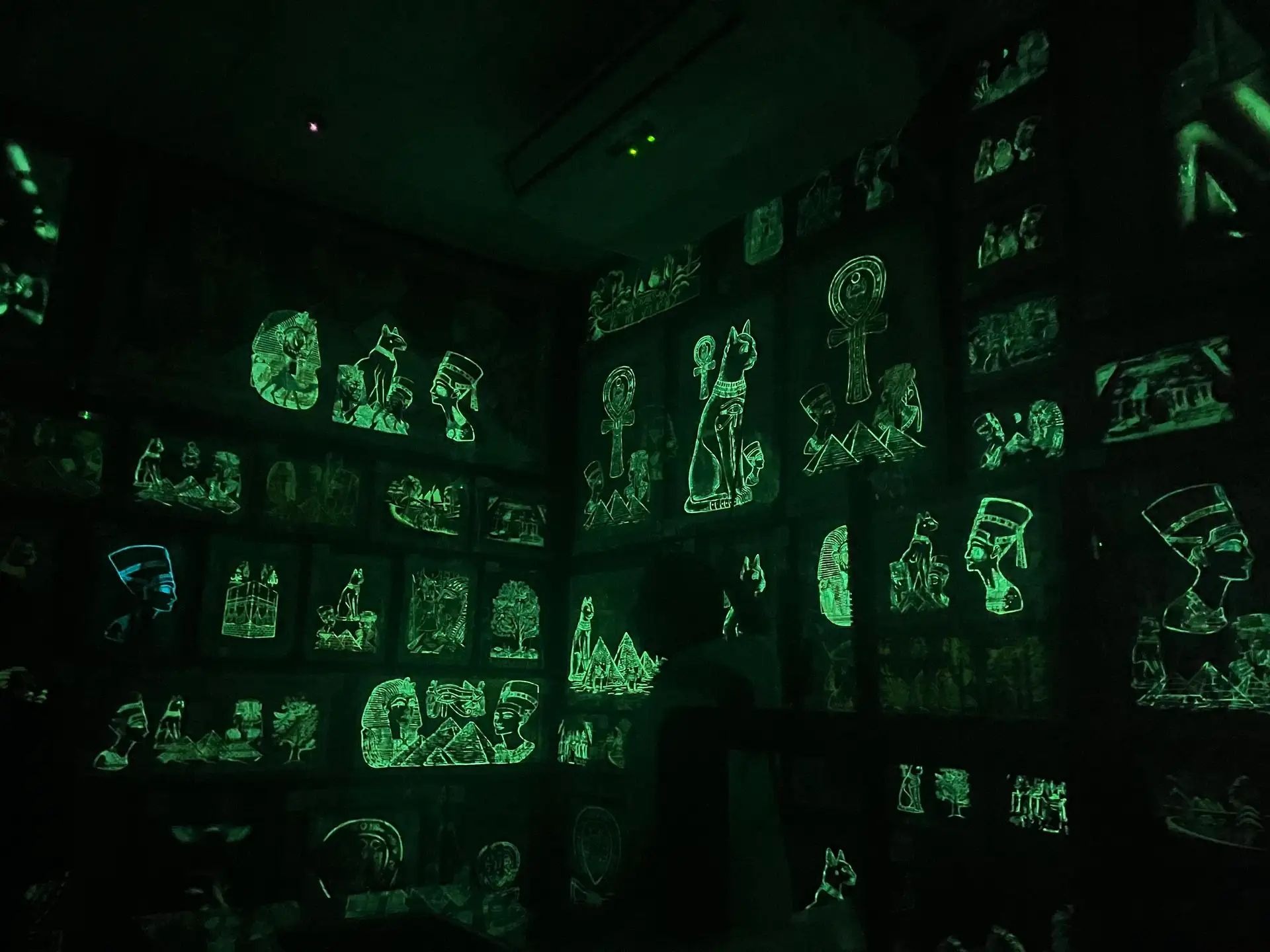 Passengers looking through large underwater windows at the sea floor