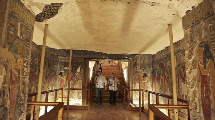 Painted chamber inside an ancient Luxor tomb