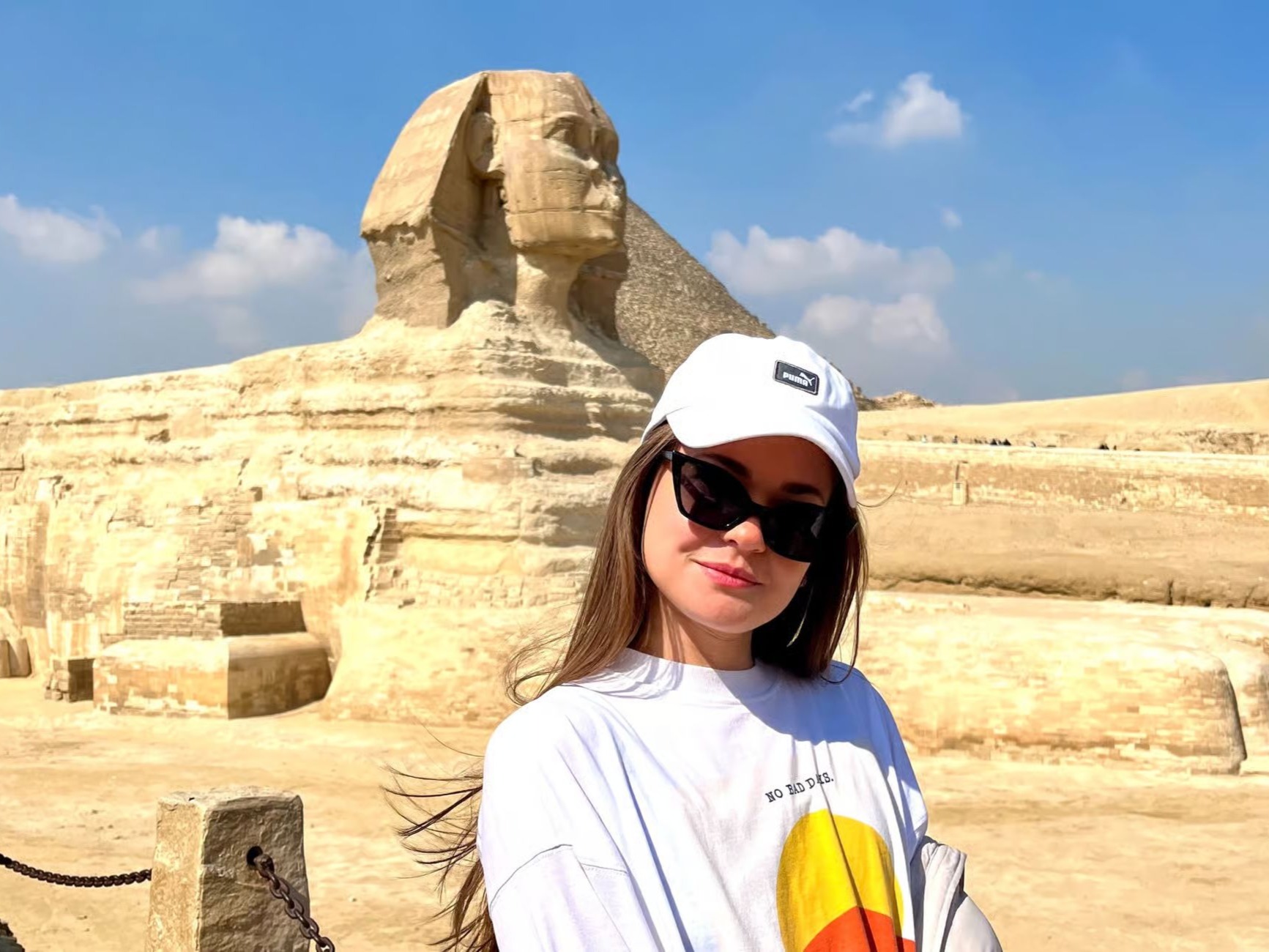 Tourist an der Großen Sphinx