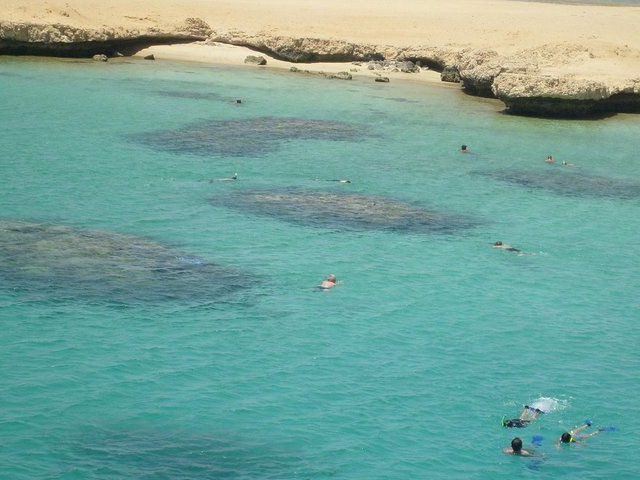 Aerial view of Ras Mohammed reef and lagoon
