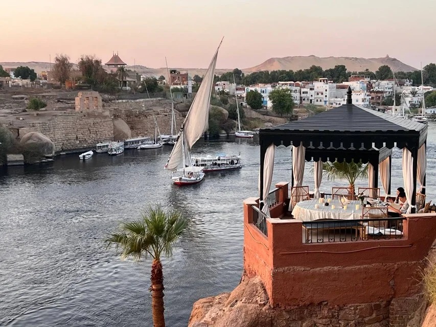 Traditional Dahabiya sailing boat on the Nile