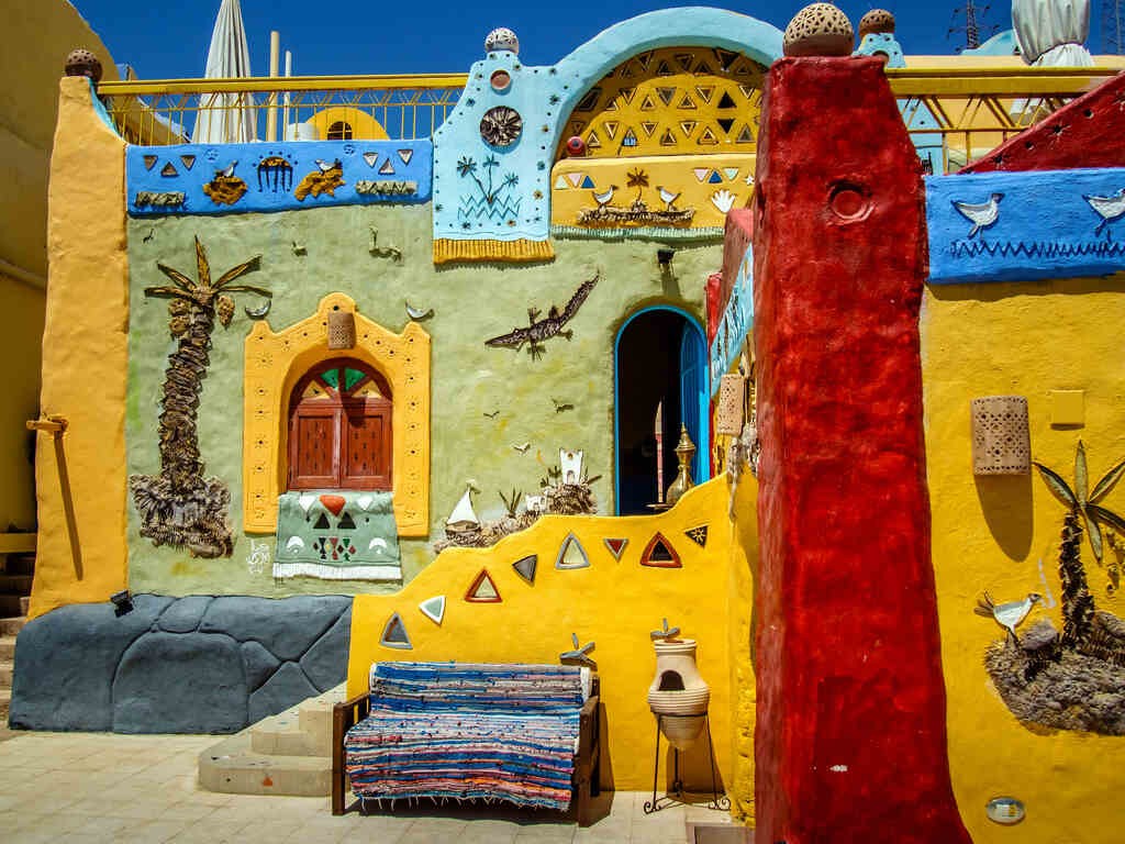 Colorful Nubian village houses