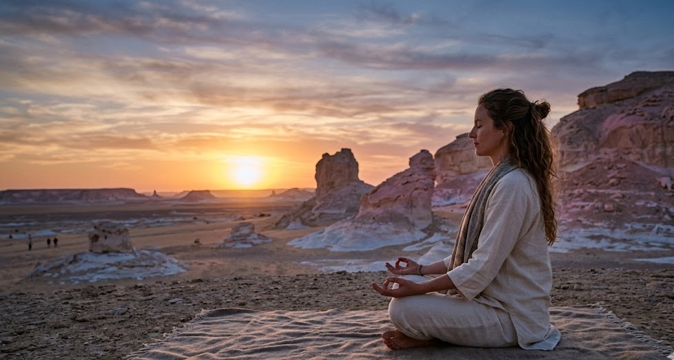 Yoga in White Desert